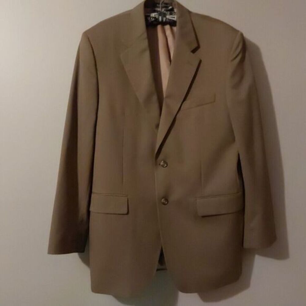 Chaps Men's 2 Piece Brown Wool‎ Suit Size 42L Jacket & 36X32 Pant